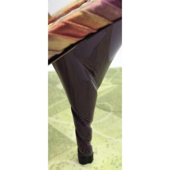 J Renee Adel Heels Pink Purple Embellished Wave Fabric Slingback Corkscrew Heels - Picture 4 of 7